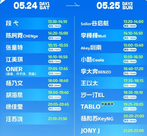 2025武汉太空奇缘音乐节TABLO什么时候演出？