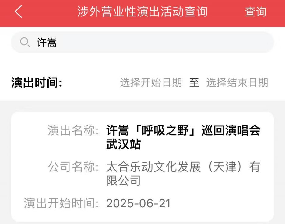 2025许嵩武汉演唱会时间地点确定了吗？附最新消息