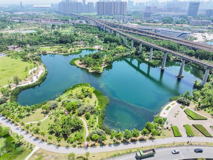 京广高铁沿线的公园、湖泊 摄影：楚天都市报极极目新闻记者肖颢